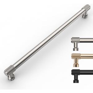 10 Pack Knurled Cabinet Pulls 9 Inch Brushed Satin Nickel Kitchen Cabinet Handles Cabinet Hardware Kitchen Handles for Cabinets Nickel Dresser Pulls Drawer Handle (9"/228MM Hole Center)