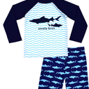 Boys Two Piece Rash Guard Swimsuits Kids Long Sleeve Sunsuit Swimwear Sets 5XL