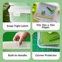IRIS USA Fits 12" x 12" Paper, 6-Pack Thick Portable Plastic Scrapbook Paper Storage Cases Organizers with Built-in Handle for Art Craft Supplies Yarn File Documents Toys, Rounded Corner - Clear