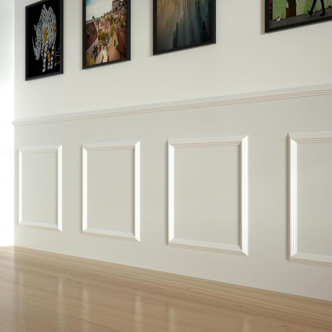 NeatiEase 4 Set Peel and Stick Wall Molding Trim Kit, 20" x20" Premade Wainscoting Panels, Self Adhesive Moulding Panel for Interior Walls Picture Frame