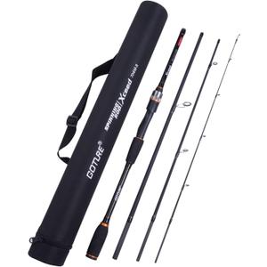 Goture Travel Fishing Rods, 4 Piece Fishing Pole with Case/Bag, Casting/Spinning Rod,Ultralight Fishing Baitcasting Rod 7ft for Saltwater Trout, Bass, Walleye, Pike