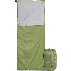 REDCAMP Ultra Lightweight Sleeping Bag for Backpacking, Hiking, Comfort for Adults Warm Weather, with Compression Sack (Envelope,Green)