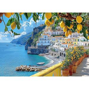 MINIWAN 1000 Piece Amalfi Coast Puzzle, Premium Jigsaw Puzzle for Adults, Rustic Style Mediterranean Coastal Landscape Puzzle, 27.5 x 19.7 Inches