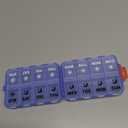 Foldable Weekly Pill Organizer 2 Times a Day with 2 Extra Compartments (Clear Printed Labels) - 7 Day AM PM Medicine Box, Week Daily Travel Pill Case Holder for Vitamin, Supplement - Clear Blue