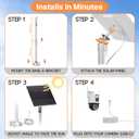 Solar Panel for Ring Camera, 5W Solar Fast Charger, Telescopic Pole & 360 Swivel, 10ft USB-C Cable, IP65 Weatherproof, for All Battery Outdoor Security Cameras, Perfect for Reaching Sunlight