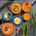 Wrova Wheat straw plates and bowls sets of 16 - Unbreakable wheat straw dinnerware sets for kids - Alternative plastic dinnerware set service for 4 - Microwave safe and Dishwasher safe bowls. Colorful