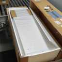 oakvivo 35.4in Shoe Bench with Storage, Bamboo Entryway Bench with Lift Top Hidden Storage & Padded Seat, 2 Doors 2-Tier Narrow Shoe Rack Cabinet Organizer for Hallway Mudroom Bedroom, White