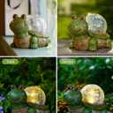 Nacome Solar Turtle Garden Statue Lights: Outdoor Figurine with Glass Ball Lighting Decorations Lawn Ornaments Porch Patio Balcony Yard - Birthday Gifts for Mom Grandma Women(Green)