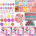 122 Pcs Donut Party Favors Two Sweet Birthday Party Supplies Girls Kids, Gift Bag Squishy Toy Diy Sticker Keychain Slap Bracelet Tattoo Sticker Donut Sticker, Sweet One Donut Party Supplies Decor