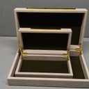 Modern Decorative Box Faux Shagreen Leather, Decorative Storage Boxes with Lids for Home Decor, Large Multifunctional Storage Jewelry Box Organizer(Ivory)