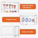 Attelite Acrylic Display Cases for Collectibles, 2 Pack 3 Layer Clear Display Case with Magnetic Door, Wall-Mounted Desktop Clear Showcase with 2 Adjustable Divider Storage Box for Action Figure