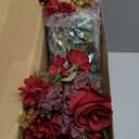 XunYee 12 Bundles Burgundy Artificial Flowers Bulk Wedding Decorations Favors Red Roses Fake Silk Flowers Bouquets Realistic Florals Arrangements Decor for Outdoor Wedding Table Centerpieces