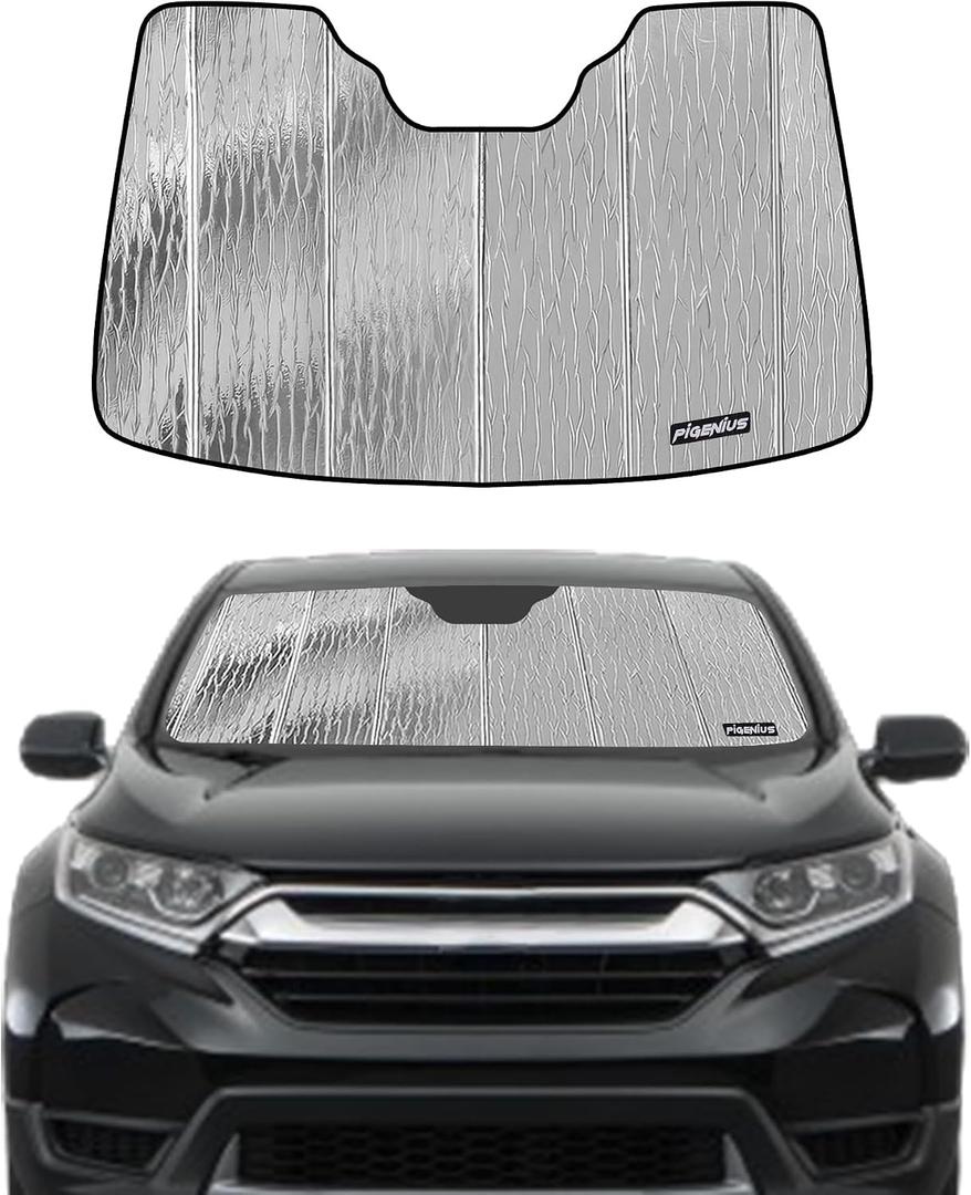 Pigenius Windshield Sunshade for 2017-2022 Honda CR-V, Reversible Silver/Black