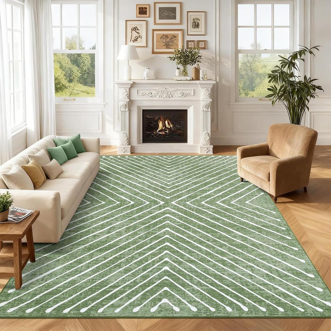 ROYHOME 8x10 Large Area Rug for Living Room Washable Non Slip Bedroom Rugs