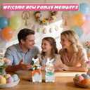 PEACELOVER Easter Bunny Figurines Hand Painted, Resin Bunny Statues Weather Resistant, 4.72 Rabbit Statue Decor Tabletop Ornament Set of 2 with Carrots and Eggs(White Set)