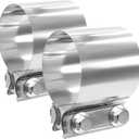 Exhaust Clamp, 2.5 inch exhaust clamps, Muffler Clamp 304 Stainless Steel, Exhaust Band Clamps for Pipes(2pcs).