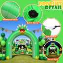 9.5FT Giant Triceratops Inflatable Arch - Dinosaur Birthday Party Decorations for Boys Kids, Dinosaur Day Jungle Theme Photo Backdrop with 1 Blower 2 Banners & 3 LED Lights, Outdoor Yard Blow-Up Decor