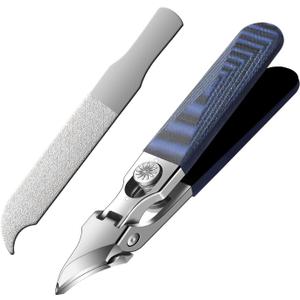 Ingrown Toenail Clippers with Curved Sharp Blade, Toe Nail Clippers for Ingrown Nails, Toenail Nipper for Seniors with Thick Toenails (Straight Blue C)