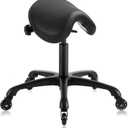 Premium Multifunctional Ergonomic Saddle Chair 507 INOA for Hygienic Clinic, Spa, Massage, and Dental Hygienist - Rolling Swivel Stool (Black, Standard 507)