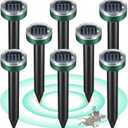 Mole Repellent for Lawns - Ultrasonic Gopher Repellent Solar Powered for Garden,Yard - Waterproof Sonic Mole Spike for Snake,Chipmunk,Outdoor Pest Control Vole Deterrent