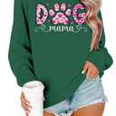 ALLTB Dog Mom Sweatshirt Women Dog Mama Graphic Shirt Cute Paw Shirts Puppy Lover Pullover Casual Long Sleeve Tee Tops