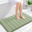 OLANLY Memory Foam Bath Mat 36x24, Super Soft Absorbent Bathroom Rugs, Quick Dry, Machine Washable Shower Floor Rugs, Bathmat Carpet, Bathroom Home Decor Accessories, Sage Green