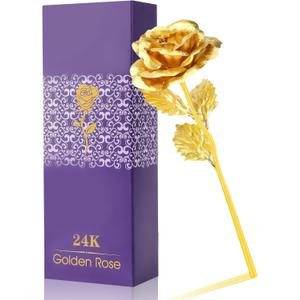 LOVEINUSA Artificial Gold Rose Flower Gifts for Her, 24K Gold Eternity Rose for Mom from Daughter/Son, Valentine's Day, Birthday, Mother's Day, Anniversary