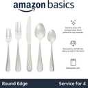 Silverware Set, Stainless Steel Flatware, Dishwasher Safe, Service for 4, 20-Piece Forks and Spoons, Round Edge, Everyday Use