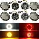 1157 LED Turn Signals 2" Front Rear Bulbs 81 LED Lights Smoke Lens Covers Kit Compatible with Harley Davidson Softail Dyna Sportster Touring Tri Glide 1986-2023