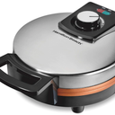 Hamilton Beach Belgian Waffle Maker with PFASFree NonStick CeramicCoated Plates, Browning Control, Indicator Lights, Stainless Steel (26081)