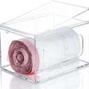SEANADO Extra Large Trash Bag Dispenser Roll Holder with Lid - Wall Mount Acrylic Garbage Bag Stackable Storage Box for Kitchen Laundry Room Cabinet Organization