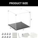 Clear Self-Assembly Acrylic Boxes for Display, Transparent Display Case with Black Base and Lid, Cube Countertop Storage Boxes Glass Case for Collectibles Models Doll Boy Figurine, 9x9x9Inch