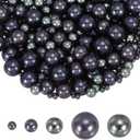 PATIKIL 4/6/8/12/14mm Pearl Bead for Vase Filler, 600 Pcs NO Hole Round Faux Pearl Floating Beads for Centerpieces Wedding Vase Filling Crafts Aquarium Home Decor, Grey