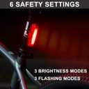 Bike Tail Light USB Rechargeable - Super Bright LED Rear Bicycle Light Clip On as Red Back Taillight with 6 Lighting Modes for Road Mountain Cycling Safety Accessories (Red)