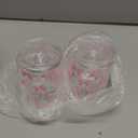 Pink Bow Bathroom Canister Set of 2 Qtip Holder Clear Plastic Jars Holder Dispense Bathroom Organizer Storage Jars with Lids Home Decor (MultiA003)