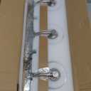 Stainless Steel Milk Glass Bathroom Vanity Light Over Mirror, 3 Light Brushed Nickel Bathroom Light Fixtures with Frosted Glass, Modern Vanity Lighting Wall Mount