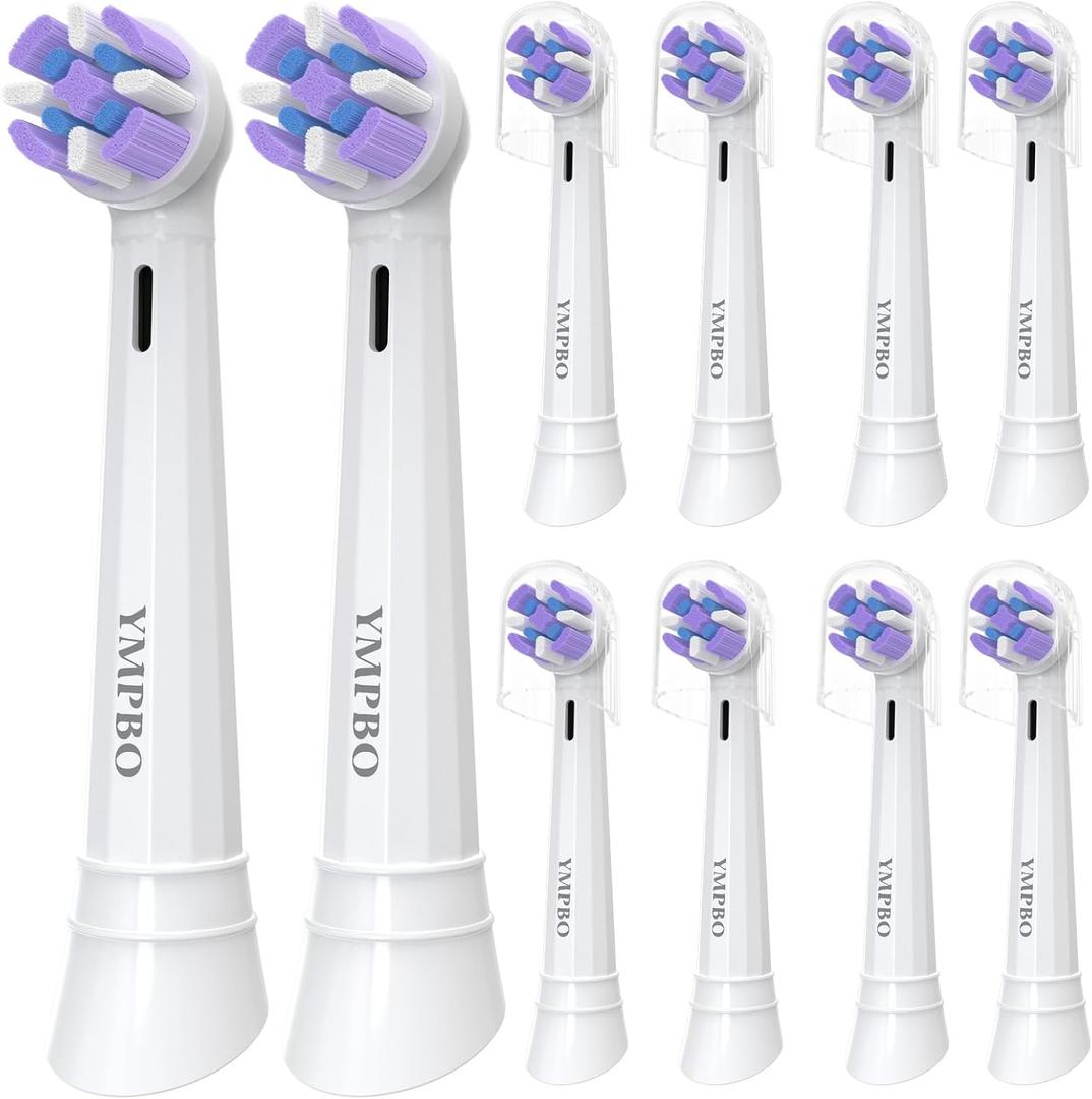 YMPBO Toothbrush Replacement Heads Compatible with Oral B iO 10 9 8 7 6 5 4 3 Series Electric Toothbrush, 10 Pack Brush Heads, White