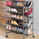 Whitmor 5-Tier Double Sided Shoe Cart, Gunmetal