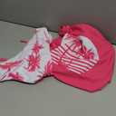 Women's Funny Graphic Drawstring Halter Two Piece Tankini Set Summer Swimwear Beach Vacation Swimsuits (Pink, L)