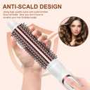 Thermal Brush 1 Inch Curling Iron Volumizing Heated Round Brush Ceramic Tourmaline Heated Hot, Multifunctional Styler Curling Wand (White, 1 inch)