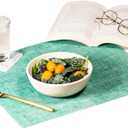 modern-twist 14 x 16 Silicone Placemat, BPA, PVC-Free Table Mat, Dishwasher Safe, Linen Print in Pine, Pack of 1