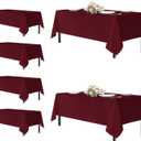 sancua Tablecloths for 6 Foot Rectangle Tables, 6 Pack - Washable Polyester Fabric Table Cloth for Chirstmas Party, Birthday, Banquet Reception, 54x108 Inch Burgundy
