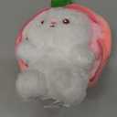 MIAODAM Bunny Stuffed Animal Reversible Cuddle Bunny Stuffed,Strawberry Bunny Transformed Rabbit Plush Zipper,Carrot That Turns Into Ears Bunnies Plushies Toy Cute Stuffy Doll Easter Girlfriend Gift (7inch, A Strawberry Rabbit)
