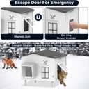 Indestructible Large Heated Cat House for Outside, Heated Outdoor Cat House 100% Weatherproof with Escape Door, Insulated Outdoor Cat Shelter for Multiple Cats Feral Stray Kitty. 21.7"x17"x20"