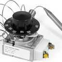 60125401 Deep Fryer Thermostat with Knob Switch, Millivolt Thermostat RX-1-36, 1/4" Mpt Stuff Box Compatible with Pitco 60124501, Imperial 1175, American Range 11113 A50400, Royal Range 3113, 200-400F