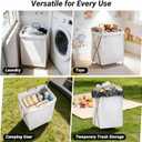 13-Gallon Slim Laundry Hamper Collapsible Clothes Basket for Bedroom, Bathroom, Dorm & Apartment, Foldable Laundry Bin with X-Shaped Steel Support