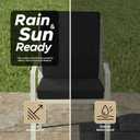 Outdoor Chair Cushions Set of 4, 18 x 16.5 Inch, Black, 18" x 16.5" 4 Pack