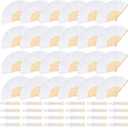 24 Pieces White Hand Held Bamboo Folding Fans Paper Fans Handheld for Women Foldable Girls Wedding Decoration Church Home Party Favors Summer