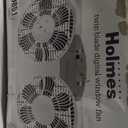 HOLMES 9" Twin Digital Window Fan, Reversible Airflow Blades, In/Out Exchange, 3 Speeds, Built-In Extender Panels, Ideal for Home, Bedroom or Office, Remote Control, White