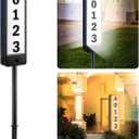 T-SUN Solar Address Signs for Yard Vertical LED House Numbers for Outside - IP65 Waterproof Warm/Cold White Outdoor House Plaque for Yard - Illuminated Lighted Address Markers Driveway Home Street (3000K/6000K)
